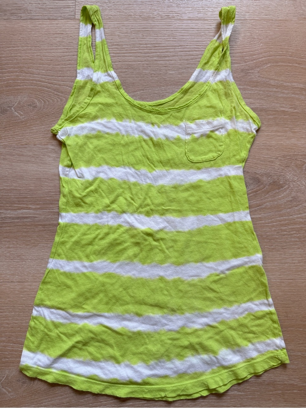 Kirra 100% Cotton Green and White Tank Top Size Extra Small